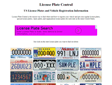 Tablet Screenshot of licenseplatecentral.com